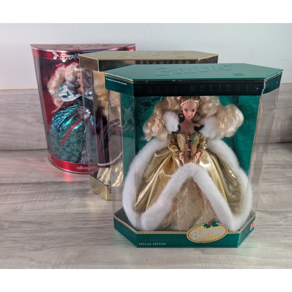 Barbie Happy Holidays Special Edition # 5646 - 12155 - 14123  LOT OF 3 Dolls